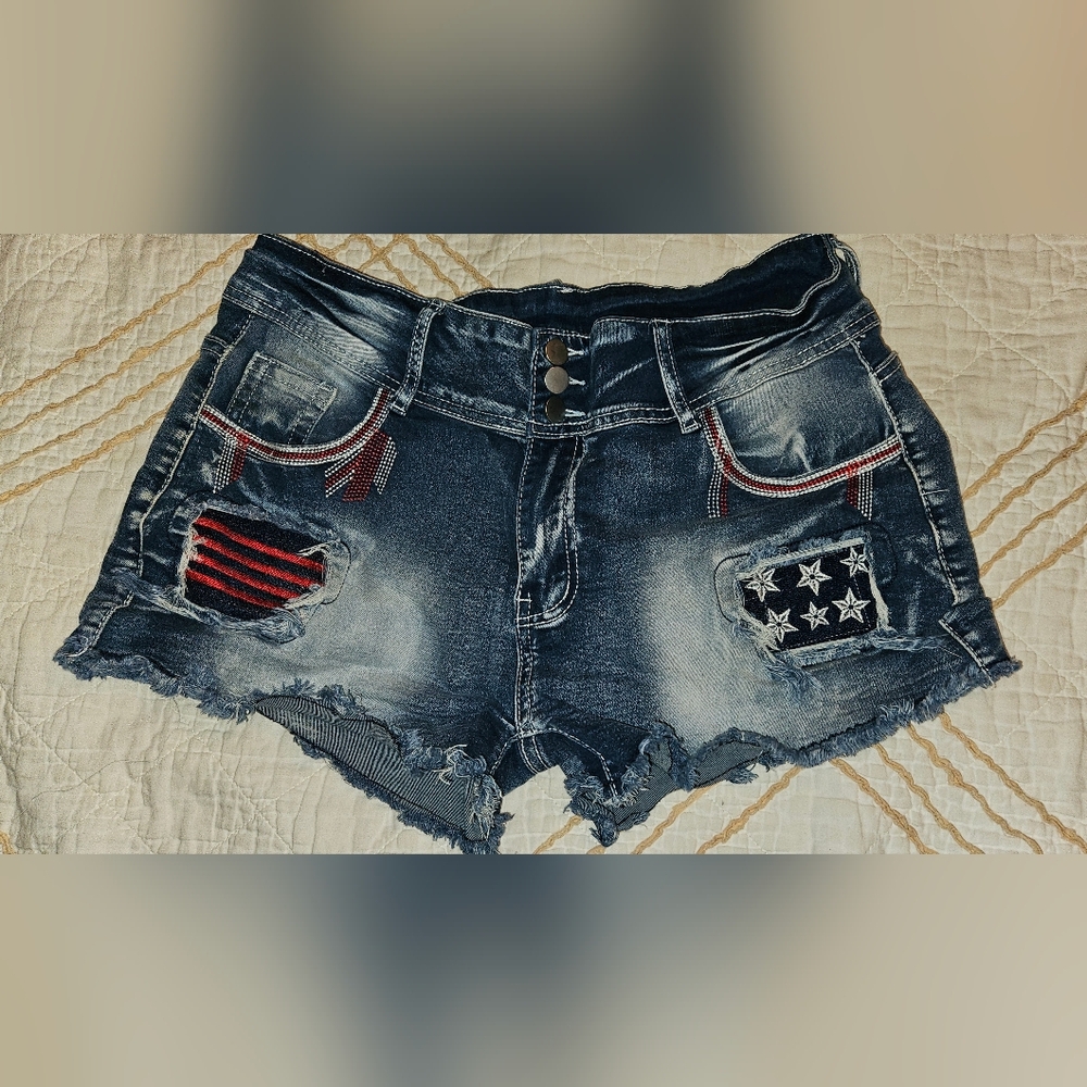 Patriotic Denim Shorts